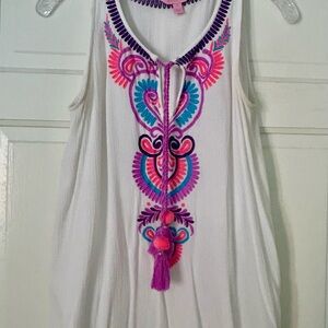Lilly Pulitzer Tie Front Embellished Tank Top